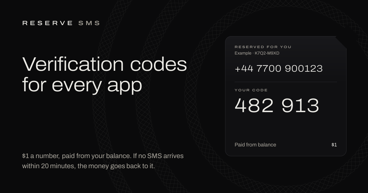 made a site where you get a one time number for sms codes for a buck